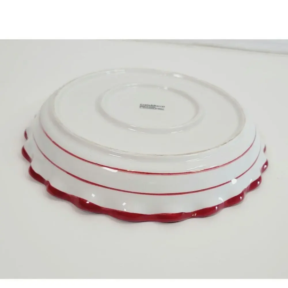 Crate & Barrel Cherry Pie Dish Exclusive Design by Mesa Ruffled 10